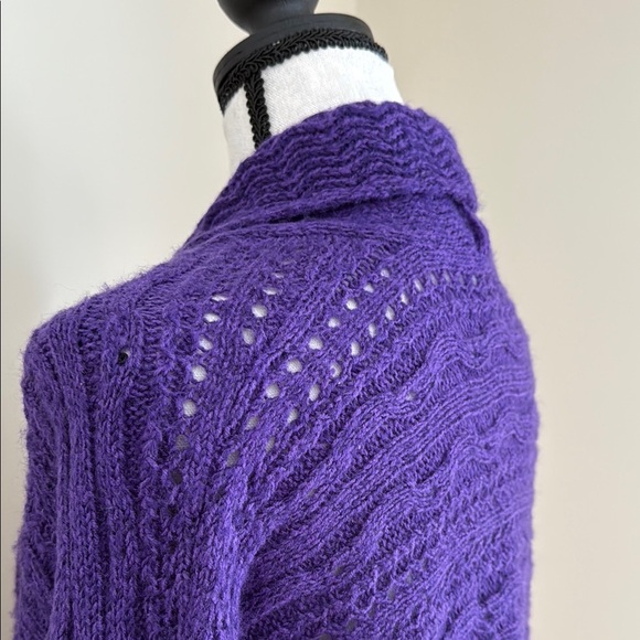 Chico's 1 Women's Purple Open-Front Long Cardigan Sweater M 8 - Picture 6 of 7
